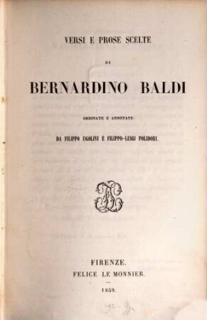 Versi e prose scelte