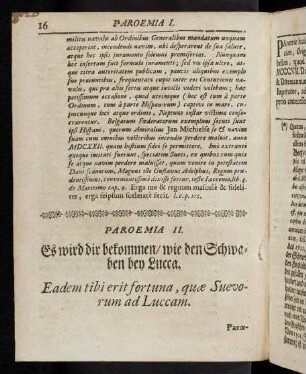 16-21 Paroemia II, Es wird dir bekommen/ wie den Schwaben bey Lucca