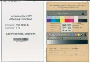 Entnazifizierung Engelbert Eggenkaemper , geb. 08.07.1905 (Postsekretaer)