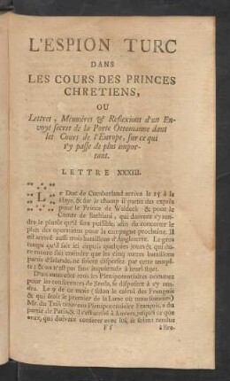 Lettre XXXIII.