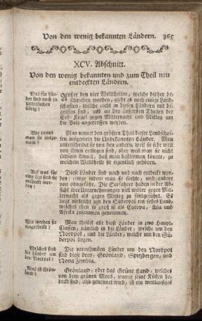 XCV. Abschnitt. Von den wenig bekannten und zum Theil neu entdeckten Ländern. - XCVII. Abschnitt. Von dem Laufe der vornehmsten Flüsse auf dem Erdboden.