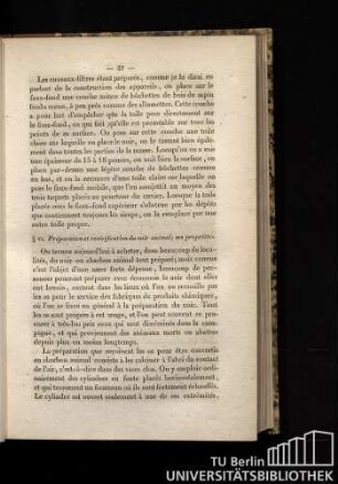 § VI. Préparation et revivification du noir animal; ses propriétes