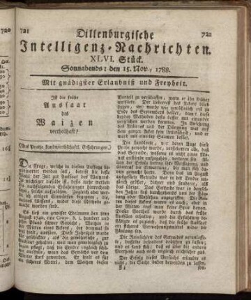 XLVI. Stück. Sonnabends : den 15. Nov., 1788.