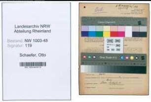 Entnazifizierung Otto Schaefer , geb. 06.03.1888 (Steuersekretaer)