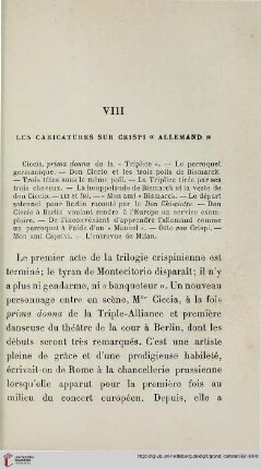 VIII Les caricatures sur Crispi „Allemand“