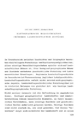 Kartographische Rekonstruktion früherer landschaftlicher Zustände