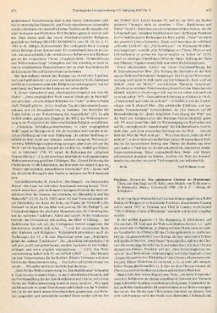 652-653 [Rezension] Panikkar, Raimundo, Der unbekannte Christus im Hinduismus