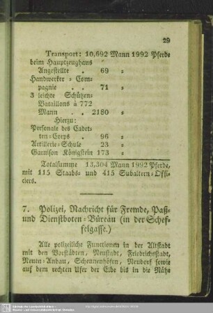 7. Polizei, Nachricht für Fremde, Paß- und Dienstboten-Büreau (in der Scheffelgasse)