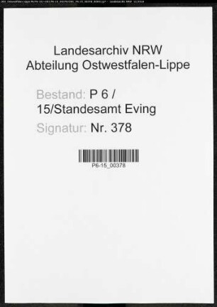 Sterberegister Standesamt Lünen-Eving