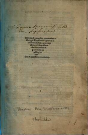 De evangelica praeparatione ...