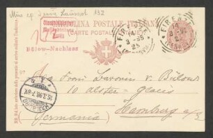 Postkarte an Marie von Bülow : 14.03.1898