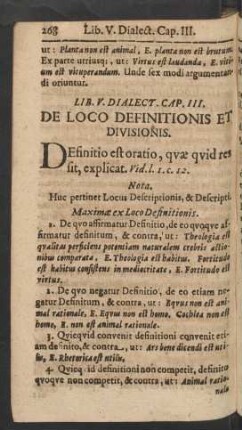 Cap. III. De Loco Definitionis Et Divisionis.