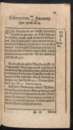 Februarius, Hornung. Hat xxviii. Tag.