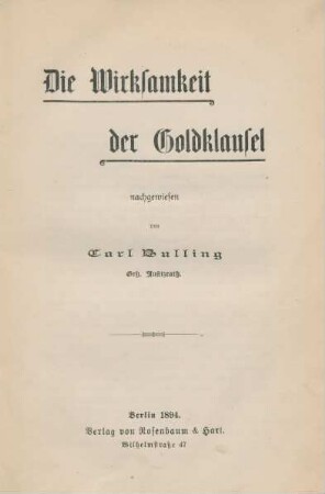 Die Wirksamkeit der Goldklausel