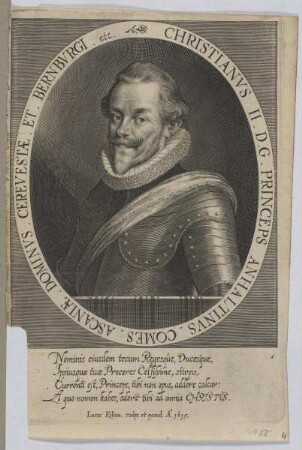 Bildnis des Christianvs II. Anhaltinvs, Fürst von Anhalt-Bernburg