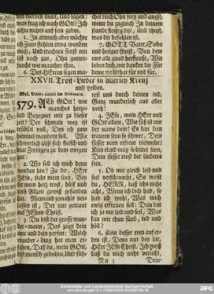 XXVII. Trost-Lieder in allerley Kreuz und Leiden.