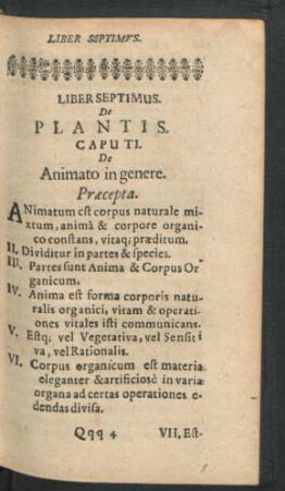 Liber Septimus. De Plantis.