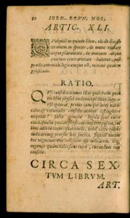Circa Sextum Librum.