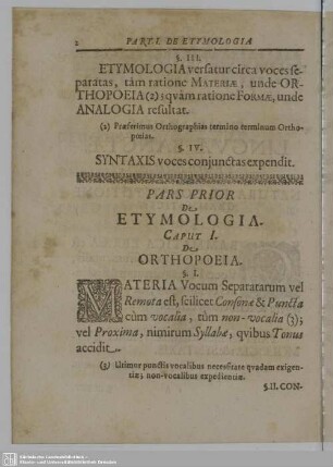 Pars Prior De Etymologia