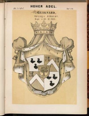 Taf. 179. Guignard, Herzog v. Almazan. Dipl. v. 30. IX. 1830.