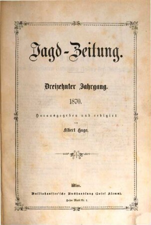 Jagd-Zeitung. 13. 1870
