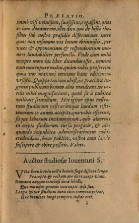 Iuris, quo utimur Epitome secundum Ordinem Institutionum : in 35 Disputationes tributa