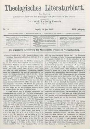 289-291 [Rezension] Wiener, Harold, Essays in Pentateuchal Criticism