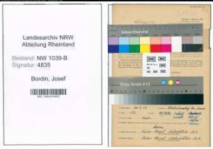 Entnazifizierung Josef Bordin , geb. 26.05.1909 (Angestellter)