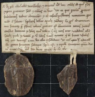 Hamm: Litera venditionis qua Cunradus Abbas ecclesie Laurissensis decimam in Hamm ecclsie St. Pauli Wormat
