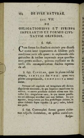 Cap. VII. De Obligationibus Et Iuribus Imperantis Ex Formis Civiatatum Oriundis