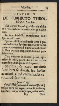 Sectio II. De Subiecto Theol. Moralis.