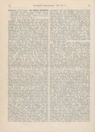 255-258 [Rezension] Bachmann, Johs., Ernst Wilhelm Hengstenberg. Sein Leben und Wirken, nach gedruckten und ungedruckten Quellen dargestellt. 2. Bd. 2. Hälfte