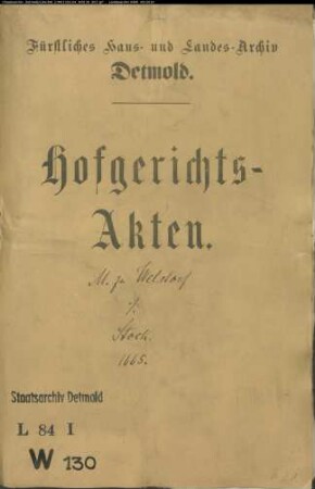 Welstorf, Bernd Meier zu gegen Hans Stock zu Matorf - Schuldforderung