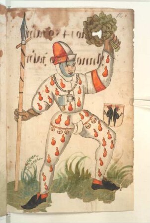 Schembartläufer mit Wappen, 1458