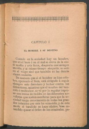 Capítulo I : El hombre y su destino