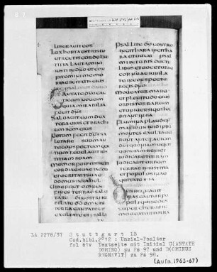Lateinischer Psalter in Unzialschrift, 3 Bände — Initialen C(antate) und D(ominus), Folio 61verso