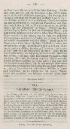 384 Kirchliche Mittheilungen