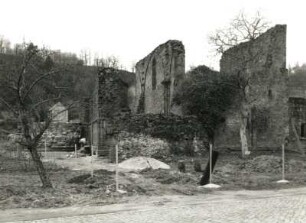 Meißen-Klosterhäuser, Hochuferstraße. Ruine des Benediktiner-Nonnenklosters zum Heiligen Kreuz (1201/12509