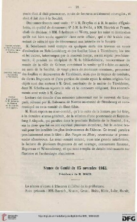 Séance du Comité du 13 novembre 1865