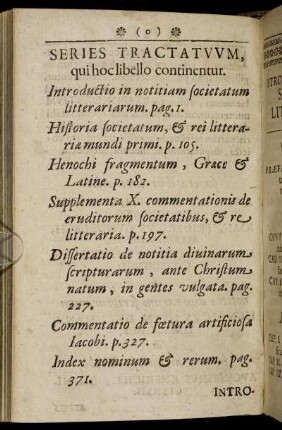 Series Tractatuum, qui hoc libello continentur