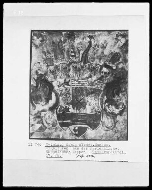 Orgeltüre aus der Marienkirche mit sächsischem Wappen