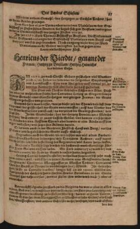 Henricus der Vierdte/ genant der Fromme/ Hertzog zu Breßlaw/ Hertzog Heinrichs des dritten Sohn.