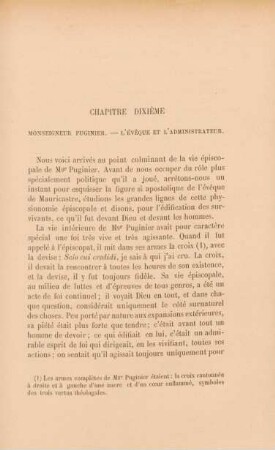 Chapitre dixième. Monseigneur Puginier. - L'évèque et l'administrateur