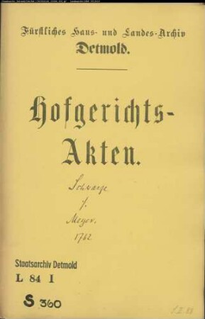 Schwartze, Wilhelm in Heiden gegen Amtsvogt Meyer in Heiden und Meier Avenhaus - Pferdekauf