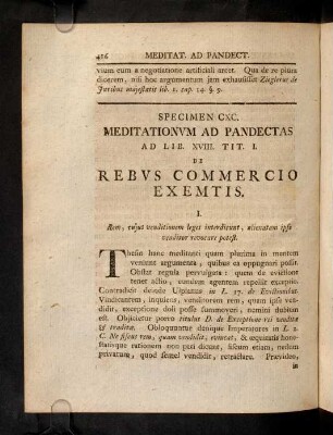 416-424, Sp. 190. De Rebus commercio exemtis