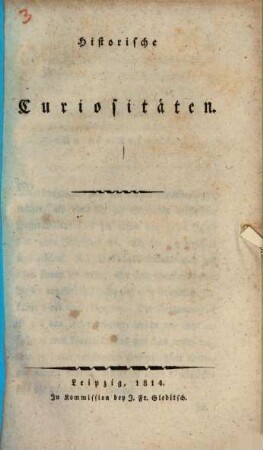Historische Curiositäten