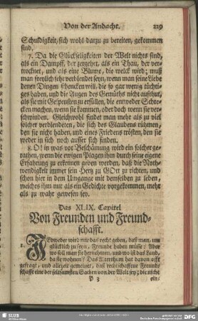Das XLIX. Capitel. Von Freunden und Freundschafft