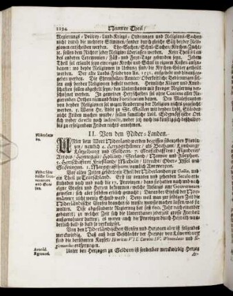 II. Von den Nider-Landen.