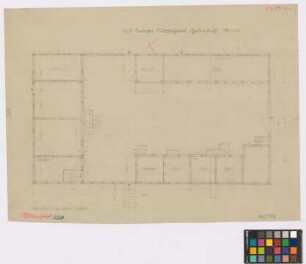 Sudenfeld ([Landkreis Iburg]): Halberbe Kriege. Haupthaus (Grundriss des Erdgeschosses, alter Zustand)