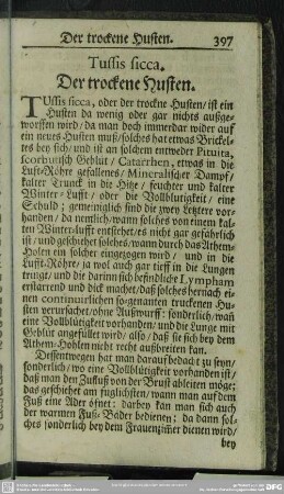 Tussis sicca. Der trockene Husten